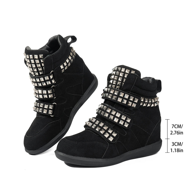 2026 New Studded Buckled Women Ankle Boots Trend Cool Punk High Heels Booties Soft Fashion Causal Dress Party Shoes for Women