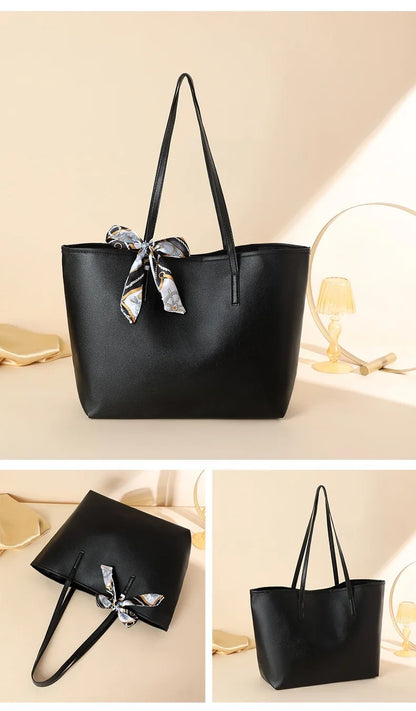Luxury Handbag Women Bags Designer High Quality Pu Leather Solid Color Shoulder Bags for Women Large Capacity Shopping Tote Bag