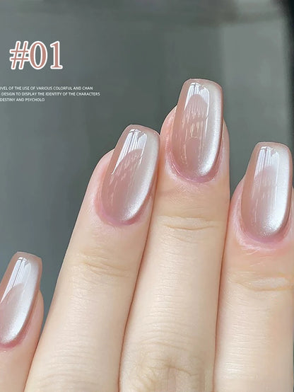1-24pcs WS Romantic Purple Cat Eye Gel Nail Polish New Style Super Flash Versatile Whitening Purple Glass Bead Cat Nail Salon