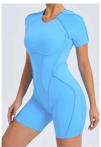 Women's Sports Jumpsuit Kit Yoga Fitness Bodysuit Hip-lifting Open Back Tight High Elasticity Outdoors Gym Workout Sexy Clothes