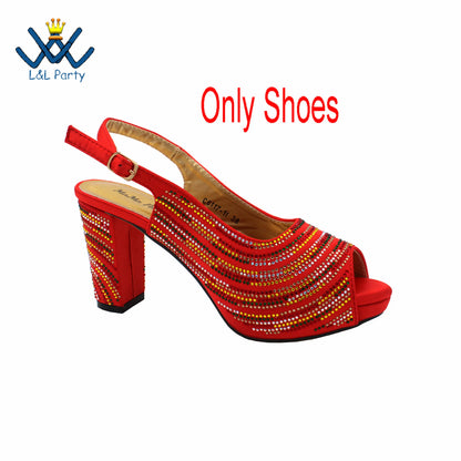 2023 Classics Peep Toe Lemon Green Color Hot Sale Sandals High Quality Women Shoes and Bag Set with Platform for Brithday Party