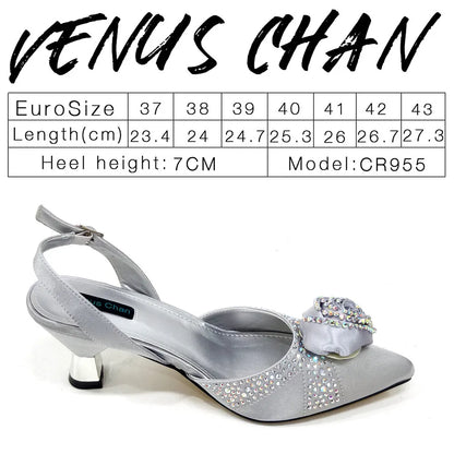 Doershow Beautiful High Quality African Style Ladies Shoes And Bags Set Latest Silver Italian Shoes And Bag Set For Party