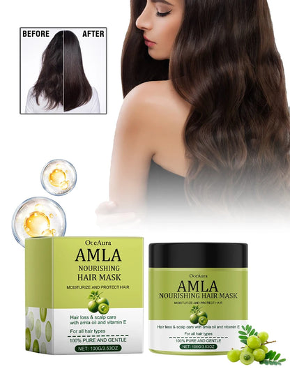 Amla Oil Shampoo Anti Loss Strengthen Root Repair Damaged Hair Anti-Breakage Conditioner Reduce Split Ends Nourishing Hair Mask