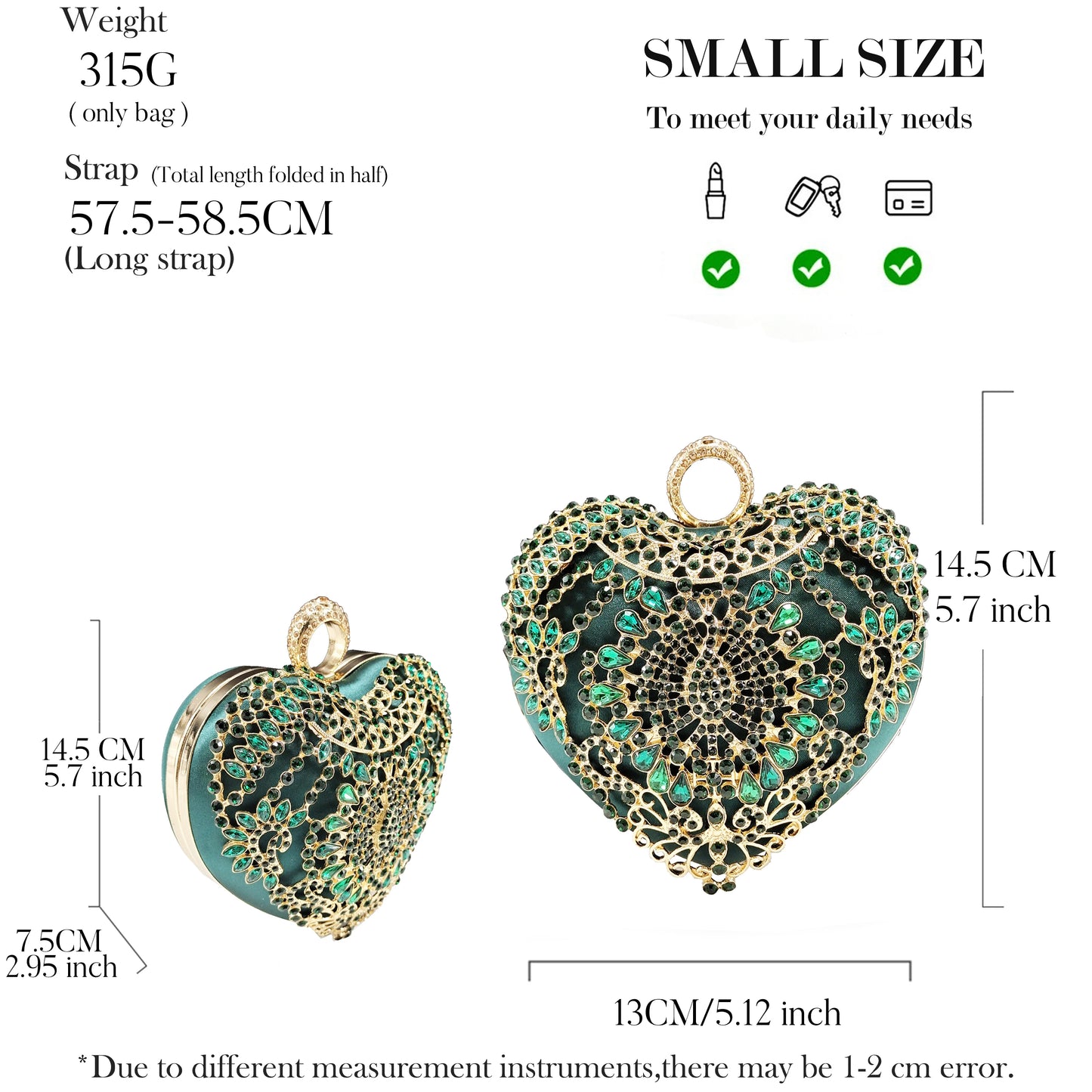 QSGFC Italian Design Rhinestone-encrusted Sex Ladies Shoes And Special Bag High Heels And Heart Shape Gold Mini Bag