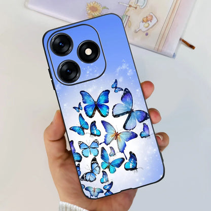 Phone Case For Tecno Spark 10 10C 2023 Fashion Flower Cat Butterfly Soft Silicone TPU Cases For Tecno Spark10 Spark10c KI5q KI5k