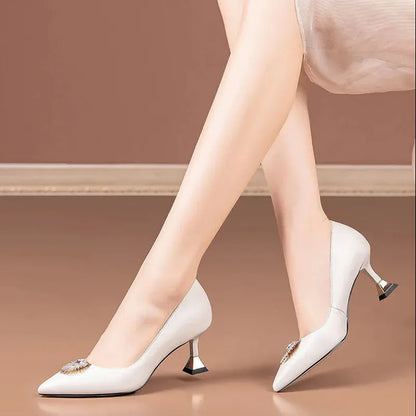 Women Classic Navy Blue Crystal Shining High Heel Shoes Lady Spring & Summer Comfort Stylish Pumps Mulheres De Salto Alto E357