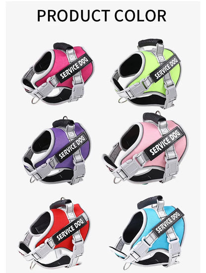Adjustable Walking Dog Harness, Handle & Leash, No Pull Reflective Pet Vest, Soft Breathable Mesh, Suitable for Small & Big Dogs