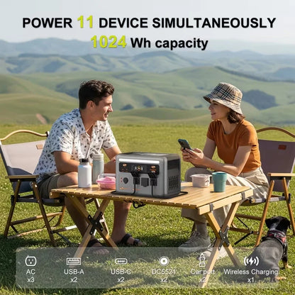 OSCAL PowerMax 1800 SE Portable Power Station,1024Wh LiFePO4 Solar Generator, 1800W Pure Sine Wave AC Output, 800W Solar Fast Charge App Control Solar Generator for Home Camping Emergency, Optional 500W Solar Panel