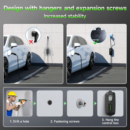 Puppyfc 7KW EV Charger Portable Cable Type2 IEC62196-2 Type1/GBT Electric Car Wallbox Home 32A  Charging Station CEE Plug