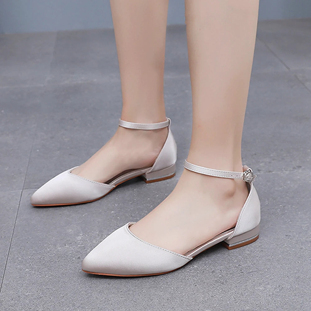 Crystal Queen Women Sandals Ladies Sexy Shoes Female Flats Point Toe Summer Shoes Casual Party Dress Flat
