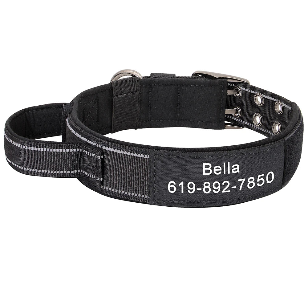 Custom Military Dog Collar Personalized Tactical Nylon Accessories Collar Adjustable Medium Large Dogs German Shepherd Collars