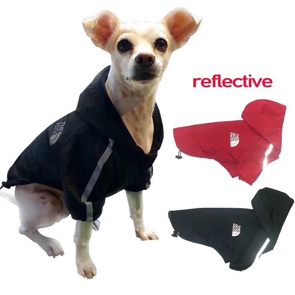 Pet Dog Waterproof Coat Reflective Puppy Warm Cotton Jacket Autumn Winter Hoodie Clothing For Dogs Cats Clothes