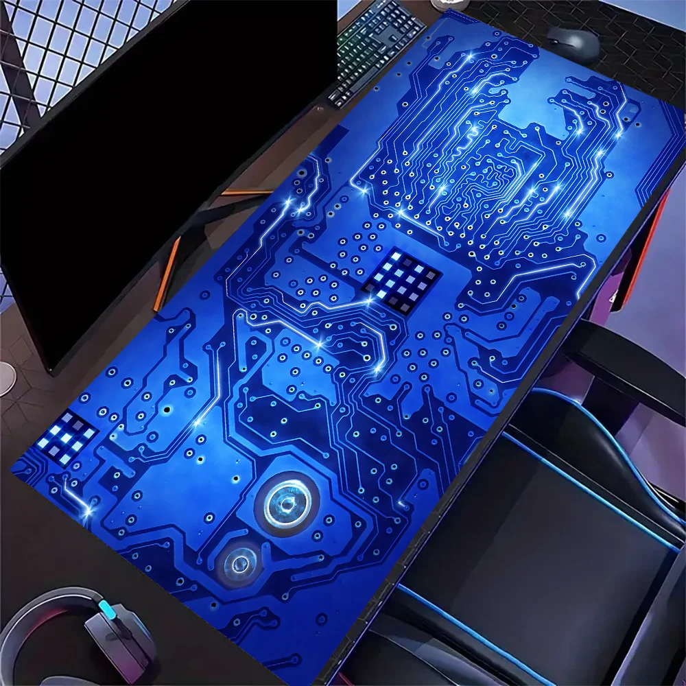 1pc Large Circuit Board Design Gaming Mouse Pad Non-Slip Cool Desk Mat HD Pads for Office PC Decorations for Home Gamer Playmat