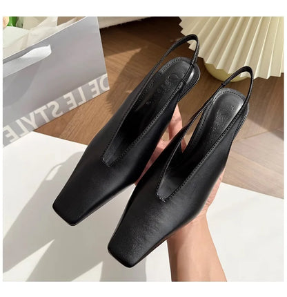 Sandals Luxury Brand Sexy Dress Shoes Elegant Chunky High Heeeled Pumps Sexy Pointed Toe Evening Shoes Women Shoes V Cut Shoes