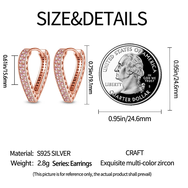 925 Sterling Silver Star Moon Heart Shape Earrings Jewelry Versatile Hoop Earrings For Women Jewelry Fine Birthday Party Gifts