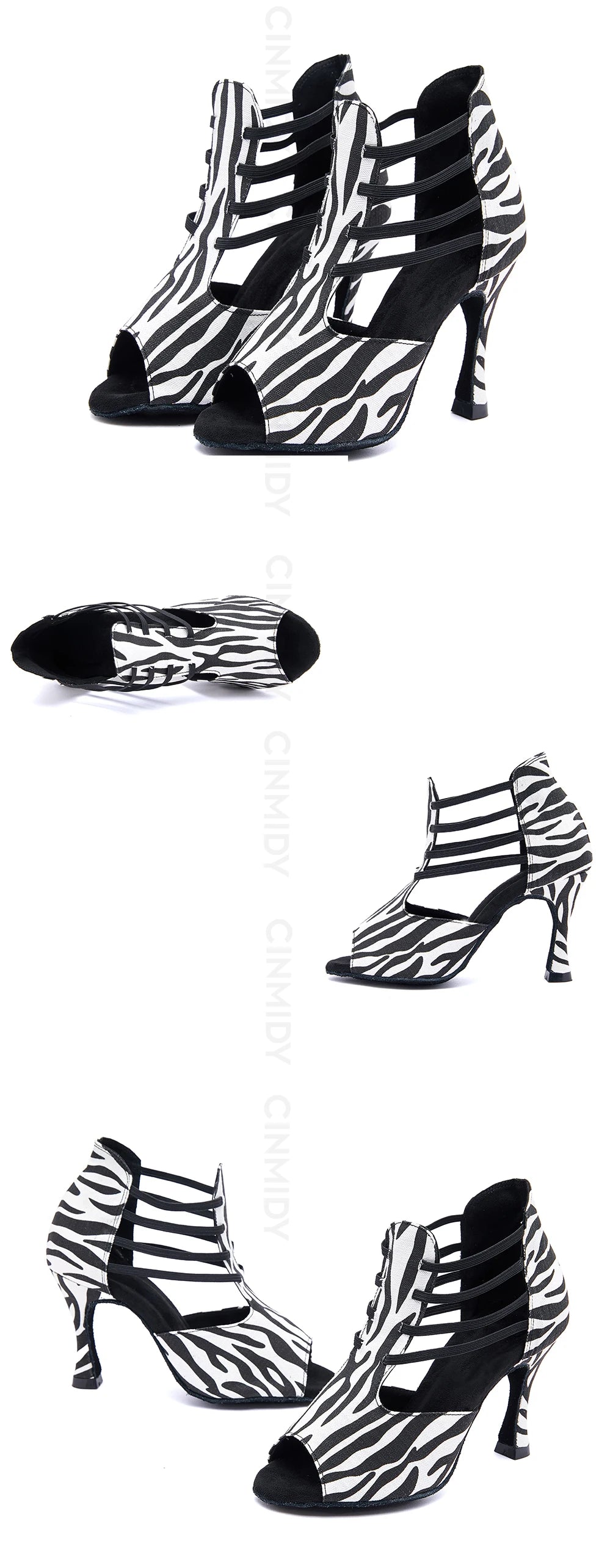 CIDIPAI Women Latin Dance Shoes Ladies Girls High Heels Tango Salsa Dance Shoes Soft Soled Indoor Party Sandals