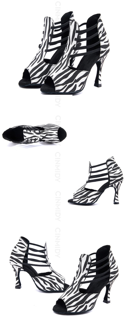 CIDIPAI Women Latin Dance Shoes Ladies Girls High Heels Tango Salsa Dance Shoes Soft Soled Indoor Party Sandals