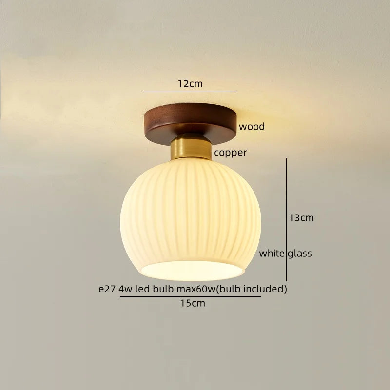 IWHD Home Lighting LED Ceiling Lights Decoration Aisle Porch Living Room Light Fixtures Nordic Ceiling Lamp Resin Copper Lustres
