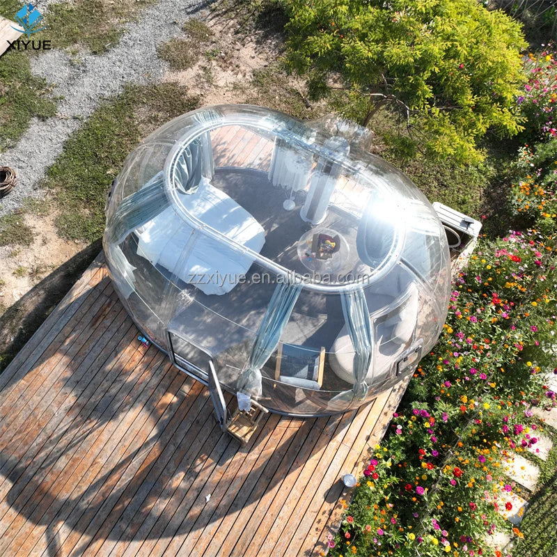 XIYUE Villa Garden Wind Resistance Pc Polycarbonate Planetarium Dome Tent Modular Domes Tent for Resorts Camping Geodesic Dome