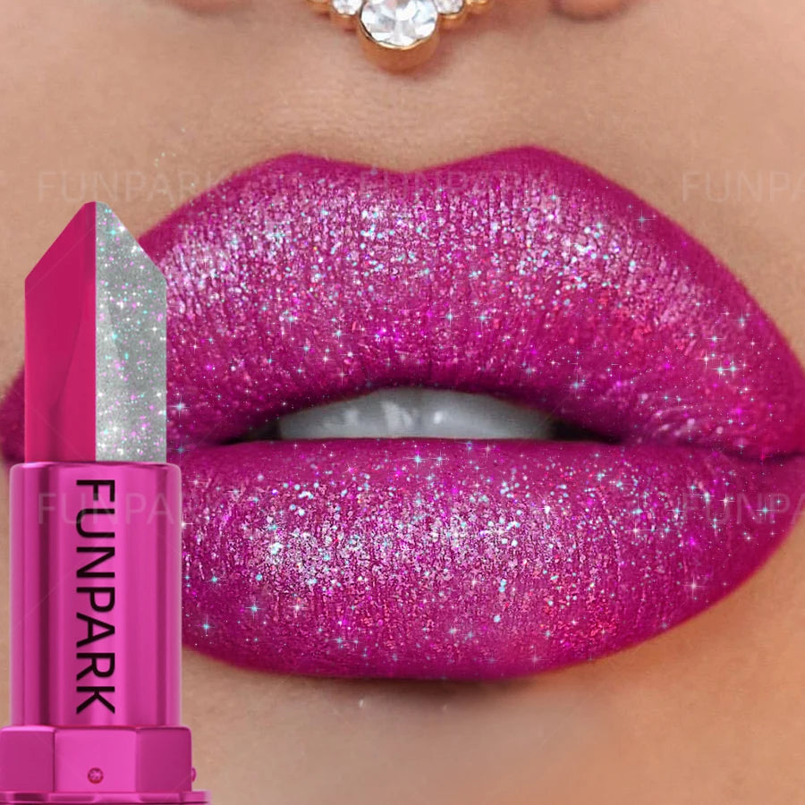 1PC Sexy Glitter Two-tone Lipstick Matte Lipsticks Cosmetics Easy to Use Lip Tint Makeup Lip Rose Red High Pigment Lip Glaze