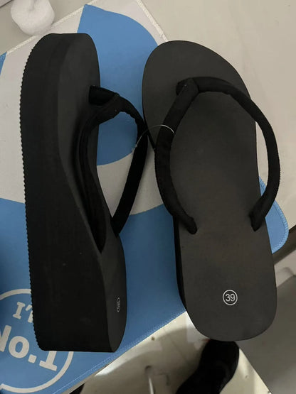 Women's Wedge Heel Flip-flops Summer Shoes Slippers 5CM  Beach Home Slippers Women's Flip-flops Foam Slippers