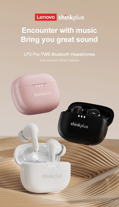 Original Lenovo Lp3 Pro TWS Earphones Wireless Bluetooth 5.3 Earbuds HIFI Sound Noise Reduction HD Call Low Latency Headphones