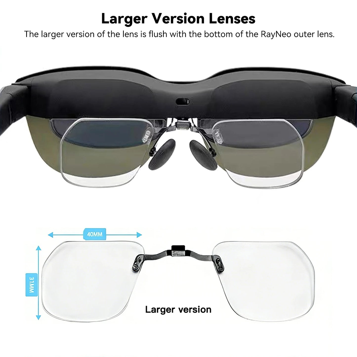 For RayNeo Air 4/Air 4 Pro/Air3S Pro/Air3/3S/Air 2S Smart Glasses Lens Custom Myopia and Hyperopia Anti-Blue Anti-glare Lenses