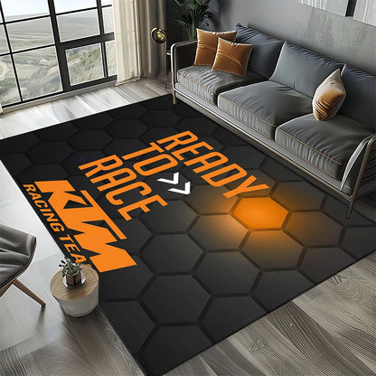 Racing Car K-KTM Motorcycle Carpet Rug for Living Room Bedroom Home Sofa Decoration,Kids Play Area Rug Non-slip Floor Mat Gift