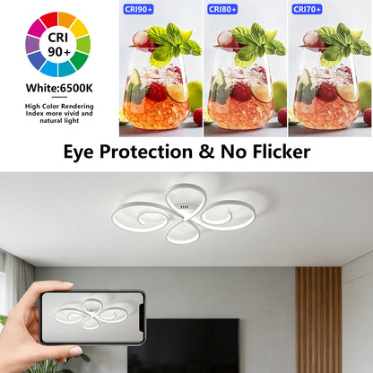 LED Ceiling Lights 110V 220V Remote Dimming  APP Modern 3 Colors Lamp  for Dining Room, Living Room Bedroom