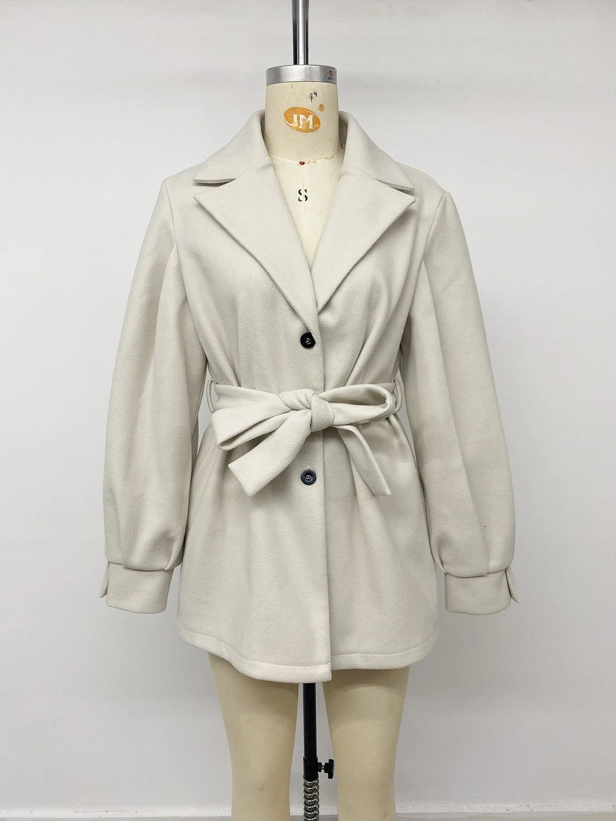 Women Wool Mid Length Coats Jackets Blends Turn Down Collar Coat Thick Warm Y2k Streetwear Jacket Work Outerwear Autumn Winter