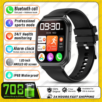 2026 New Smartwatch Women Sports Fitness Track IP68 Waterproof Built-in 24H Heart Rate Bluetooth Call Ladies Fashion Smartwatch
