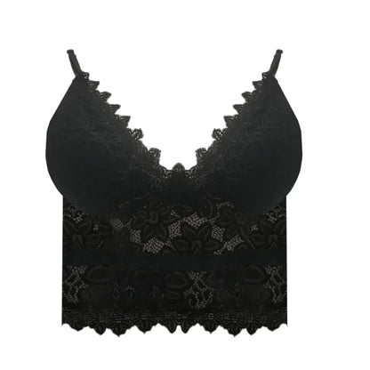 Floral Bralette Lace Bras Push Up for Women Sexy Lingerie Corset Camis Vest Underwear Wire Free Sheer Summer Crop Top Lingerie