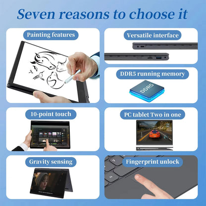 14'' Touch 360° Flip 2-in-1 Laptop FW-Y1 Mini Convertible Tablet Notebook Intel N95 12GB LPDDR5 Portable Student Office Netbook