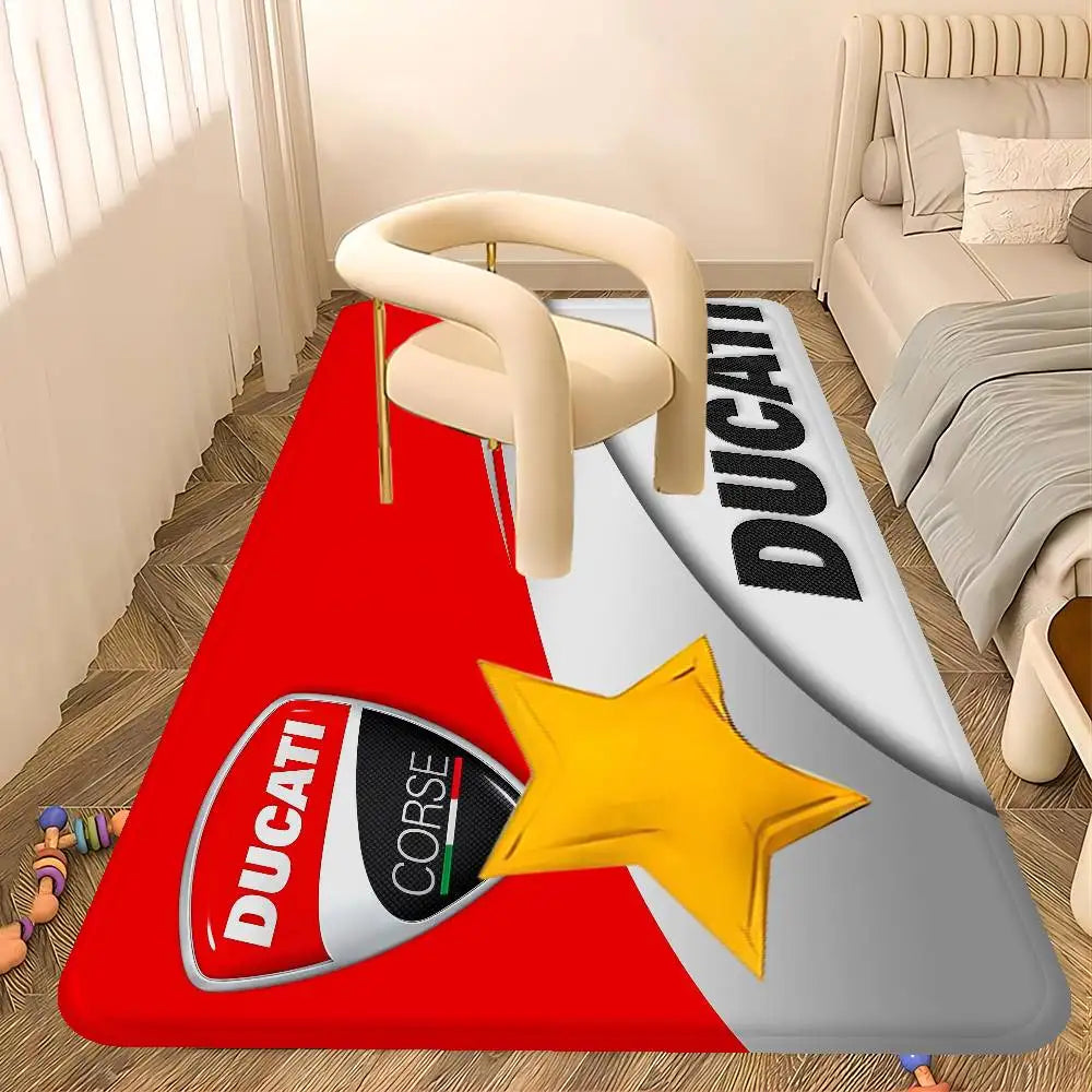 D-Ducati Motorcycle LOGO Floor Mat Rectangle Anti-slip Home Soft Badmat Front Door Indoor Outdoor Mat Welcome Doormat