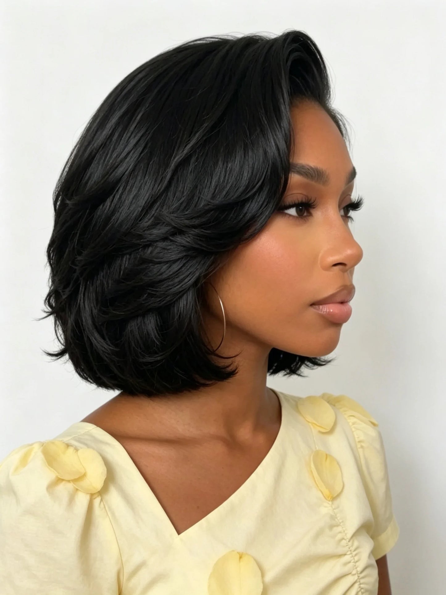 13x4 Lace Front Human Hair Wig 180 Density Honey Blonde Side Part Layered Bob Wig, Silky Straight Wigs For Women Daily Styling