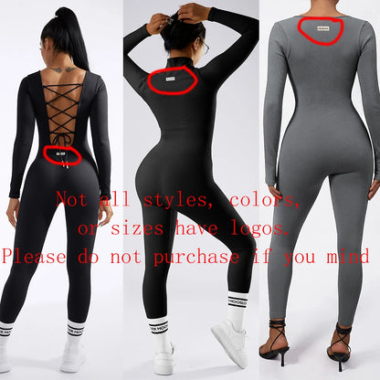 Women Autumn Winter Long Sleeve Jumpsuits Bodycon Slim Fit Streetwear Overall One Piece Bodysuits Outfit Yoga Jumpsuit Women