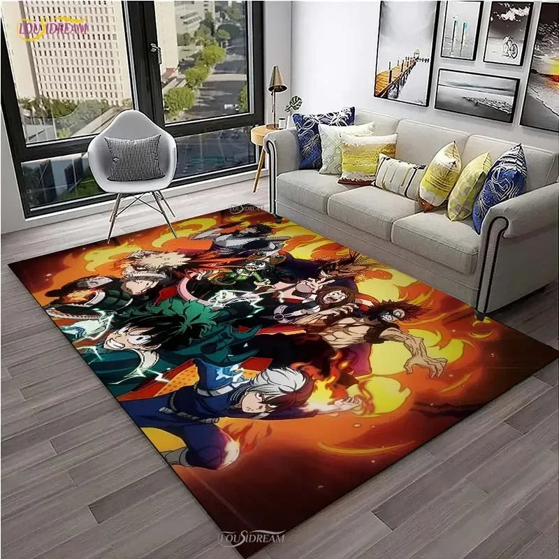 My Hero Cartoon Anime Carpet for Living Room Bedroom Table Cinema Rug Kitchen Door Kids Un-slip Floor Mat Alfombra Birthday gift