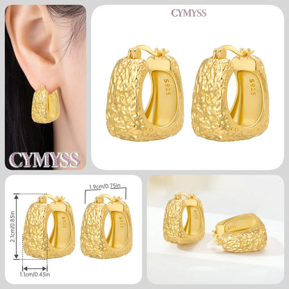 Original 925 Sterling Silver Heart Vintage Luxury Earrings Fashion 18K Gold Hoop Earrings for Women Piercing Jewelry Aretes 2026