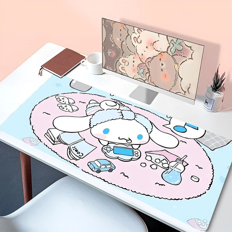 Kawaii Mouse Pad Laptop Anime Gamer Cabinet Keyboard Rug Cute Cartoon C-cinnamoroll Desk Mat PC Gaming Mousepad For Girl Gifts