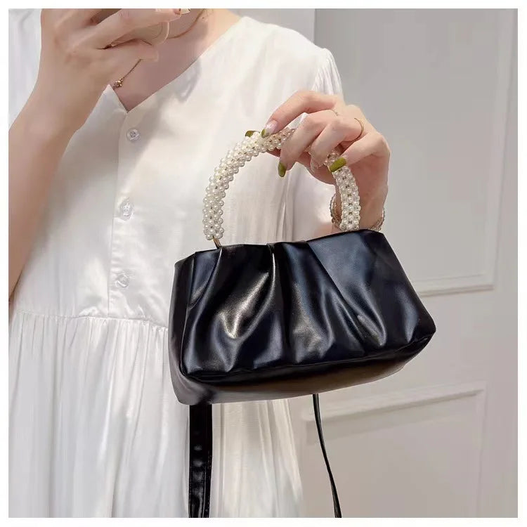 Fashion Pearl Handle Women Dinner Clutch Purse Handbags Luxury Design Ladies Square Shoulder Bags Female Small Messenger Bag