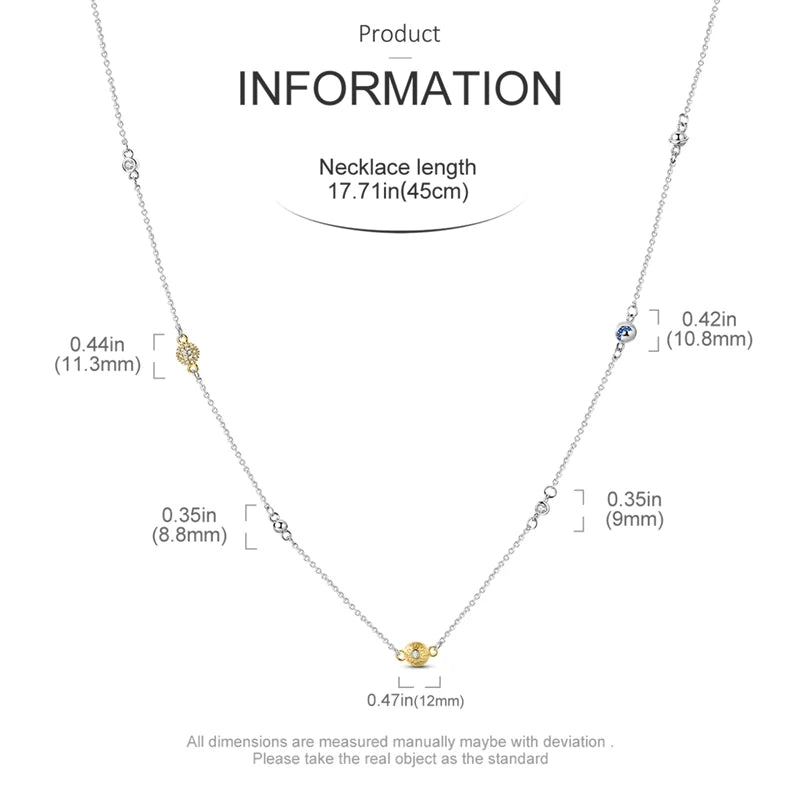 Luxury Necklace 925 Silver Original Sterling Zircon Dragonfly Butterfly Firefly Star Moon Chain Link For Women Wedding Jewelry