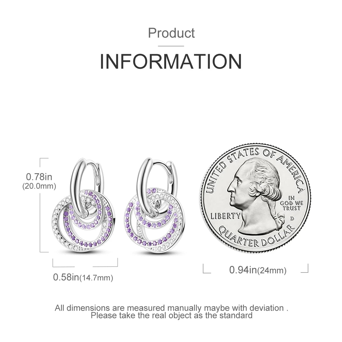 925 Sterling Silver Original Hoop Earring For Woman Luxury  Pendientes Wedding Jewelry Gift