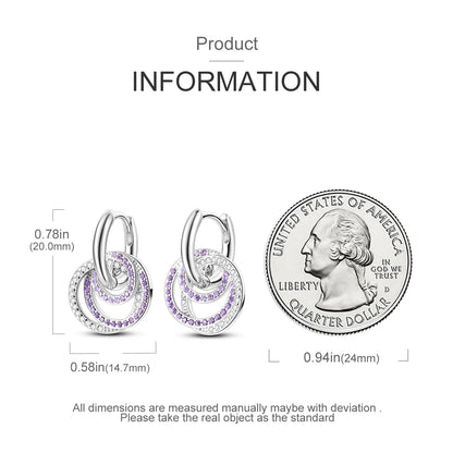 925 Sterling Silver Original Hoop Earring For Woman Luxury  Pendientes Wedding Jewelry Gift