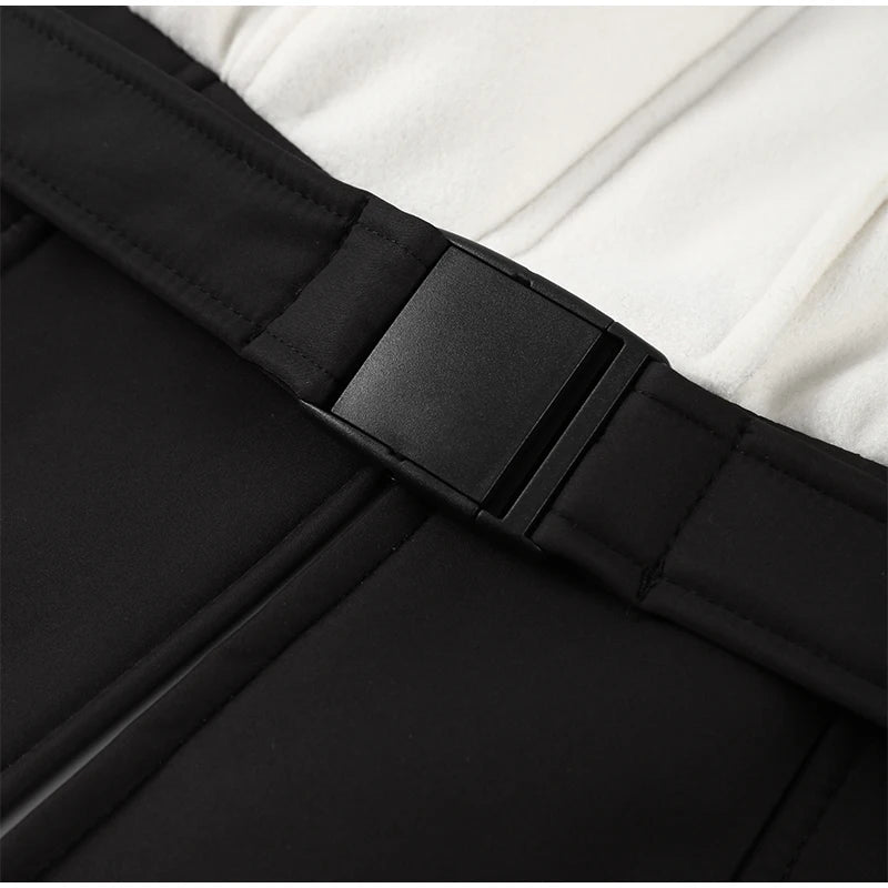 Casual Solid Ski Hoodie Jumpsuits Women Street Full Sleeve Closed Waist Slim Warm Belt Suits Female 2026 Fashion Snow Lady Suit