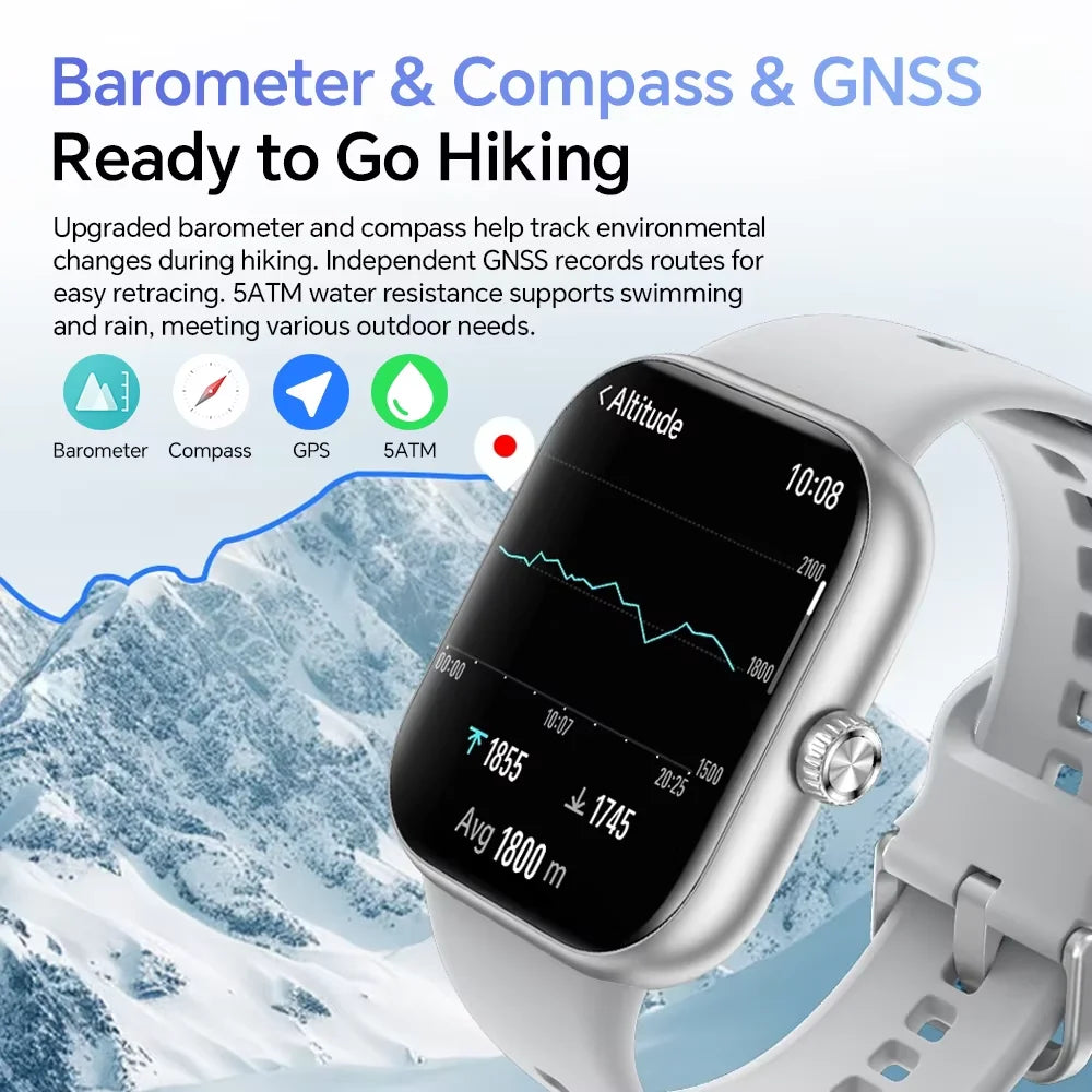 New Honor Choice Watch 2 Pro Smartwatch 5ATM+IP68 Waterproof 1.97" Bezel AMOLED Screen Barometer GPS GNSS Compass 360mAh Battery