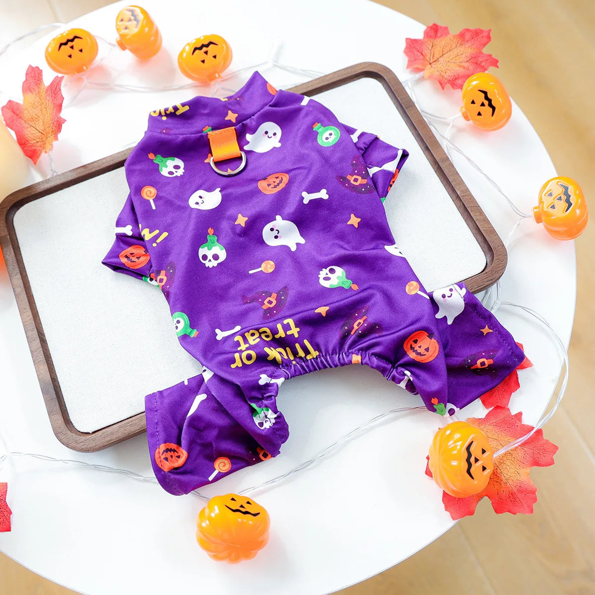 Girl Halloween Pajamas Apparel For Small Dogs Chest Closed Pet Indoor Home Wear Clothes Overall Tracksuit Chihuahua Yorkshire