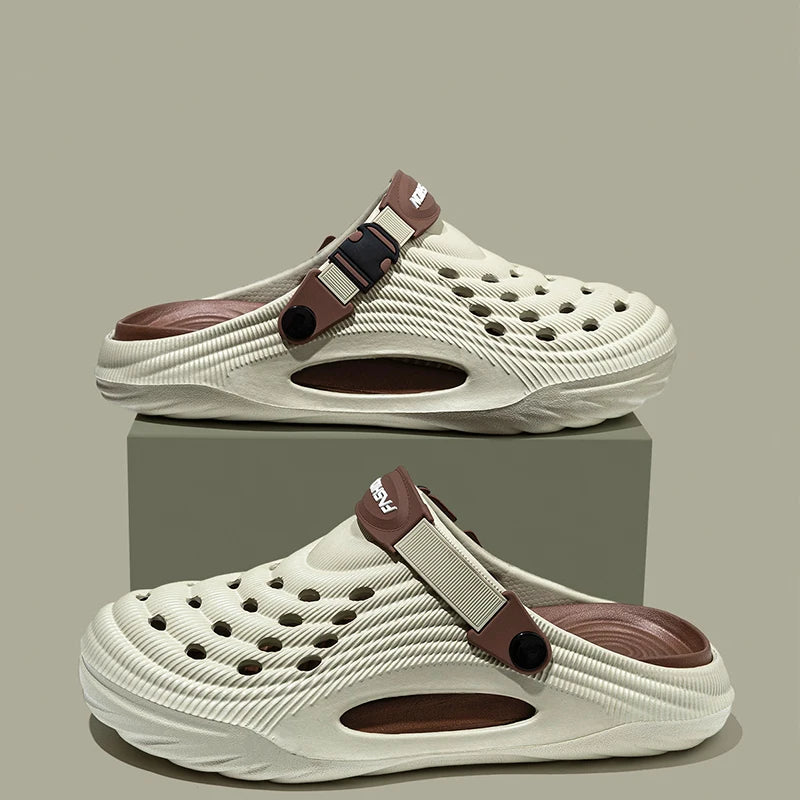 Fashion 2026 Mix Color Men's Comfortable Thick Platform Clogs Summer Beach Outside Couple Slippers Soft Sole EVA Sandals Slides
