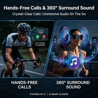 Outdoors Cycling AI Smart Glasses with Camera 1200P Video Recording Anti-Shake Shooting AI  Voice Translation Windproof Goggles