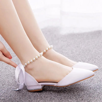 Summer New Women Shoes Fashion Pointed Tip Flat Sandals for Woman Elegant Dress Wedding Shoe Luxury Designer Shoes Zapatos Mujer