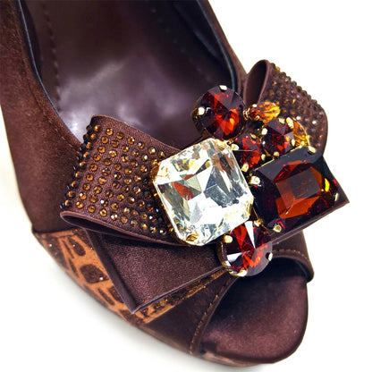 Elegant Women Heels for Party Open Toe Special Material Design Rhinestone Italian Only Sandals and Set to Choose 2024